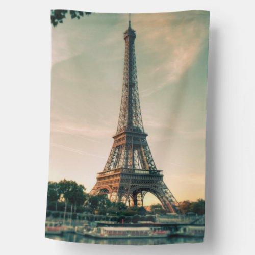 Eiffel tower throw pillow house flag