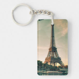 Eiffel tower throw pillow keychain