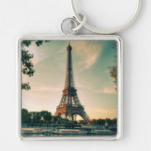 Eiffel tower throw pillow keychain