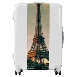 Eiffel tower throw pillow luggage