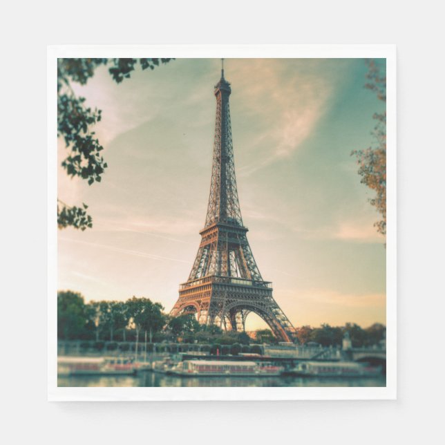 Eiffel tower throw pillow napkins (Front)