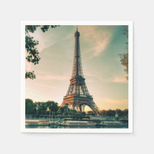 Eiffel tower throw pillow napkins