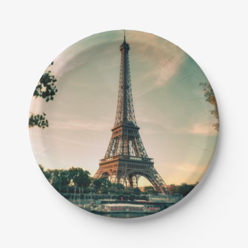Eiffel tower throw pillow paper plates