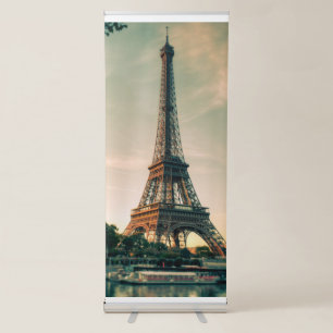 Eiffel tower throw pillow retractable banner