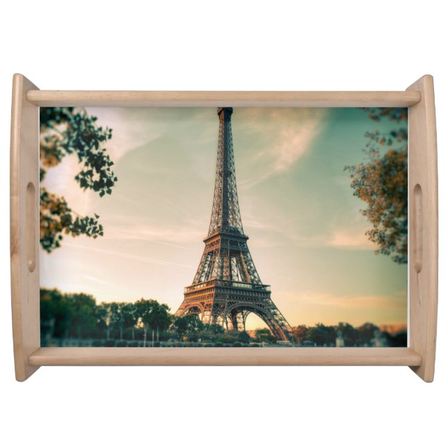 Eiffel tower throw pillow serving tray (Front)