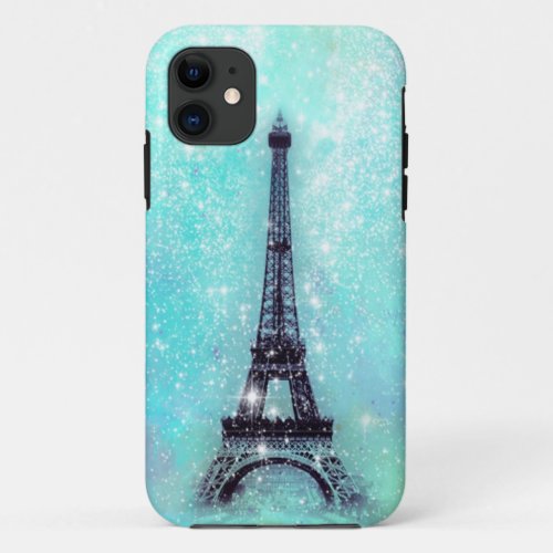 Eiffel Tower Turquoise iPhone 11 Case