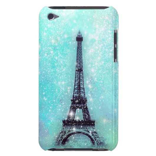 Eiffel Tower Turquoise iPod Touch Cover (Back)