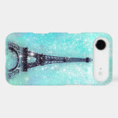 Eiffel Tower Turquoise iPod Touch Cover (Back (Horizontal))