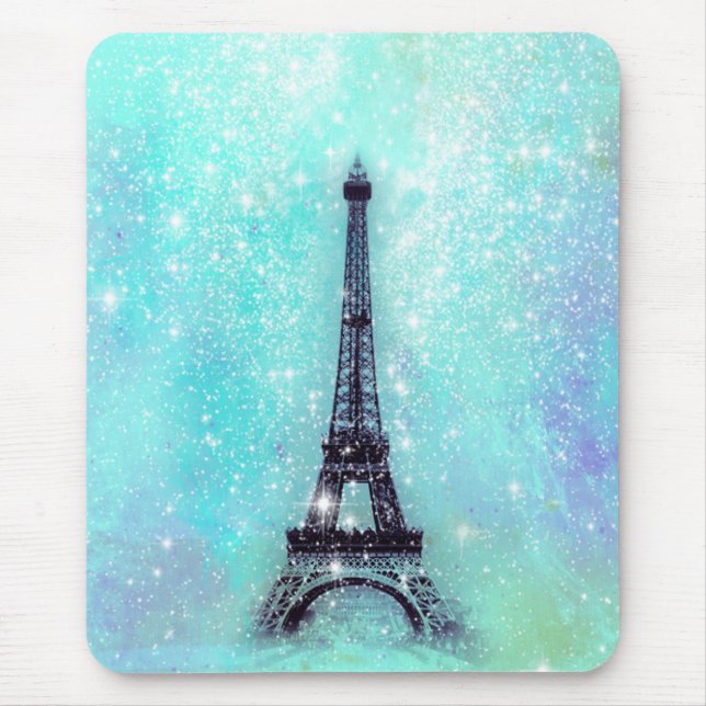 Eiffel Tower Turquoise Mouse Pad (Front)