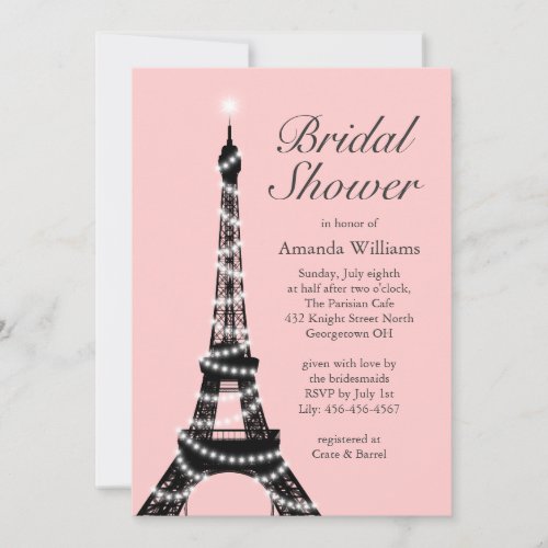 Eiffel Tower Twinkles Bridal Shower Invitation