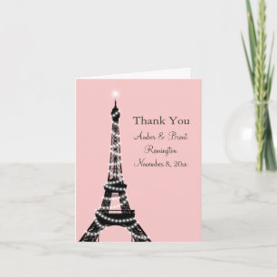 Eiffel Tower Twinkles Thank You Card (pink)
