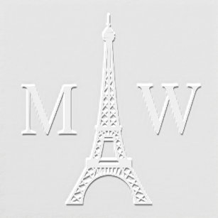 Eiffel Tower Two Initial Couple Wedding Monogram 2 Embosser