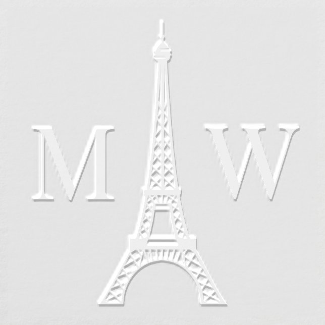 Eiffel Tower Two Initial Couple Wedding Monogram 2 Embosser (Design)