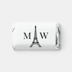 Eiffel Tower Two Initial Couple Wedding Monogram 2 Hershey's Miniatures
