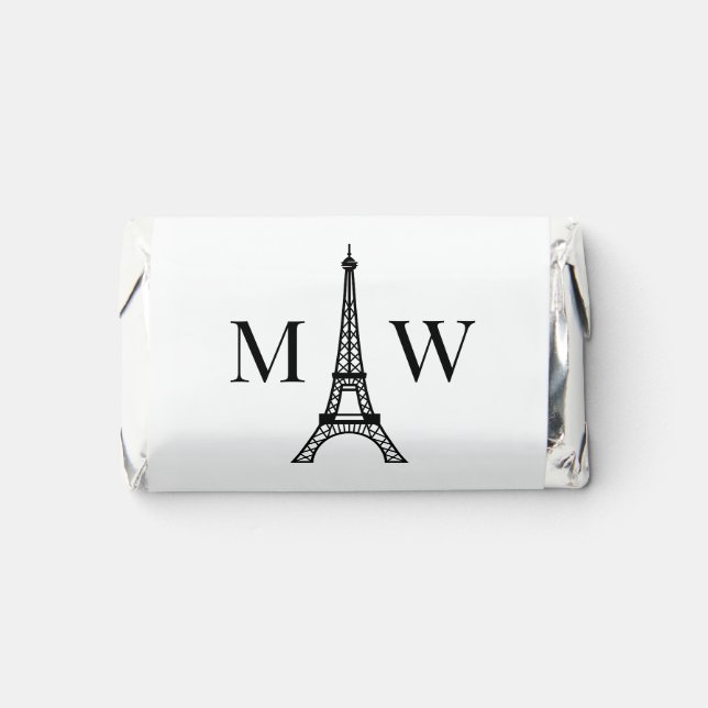 Eiffel Tower Two Initial Couple Wedding Monogram 2 Hershey's Miniatures (Front)