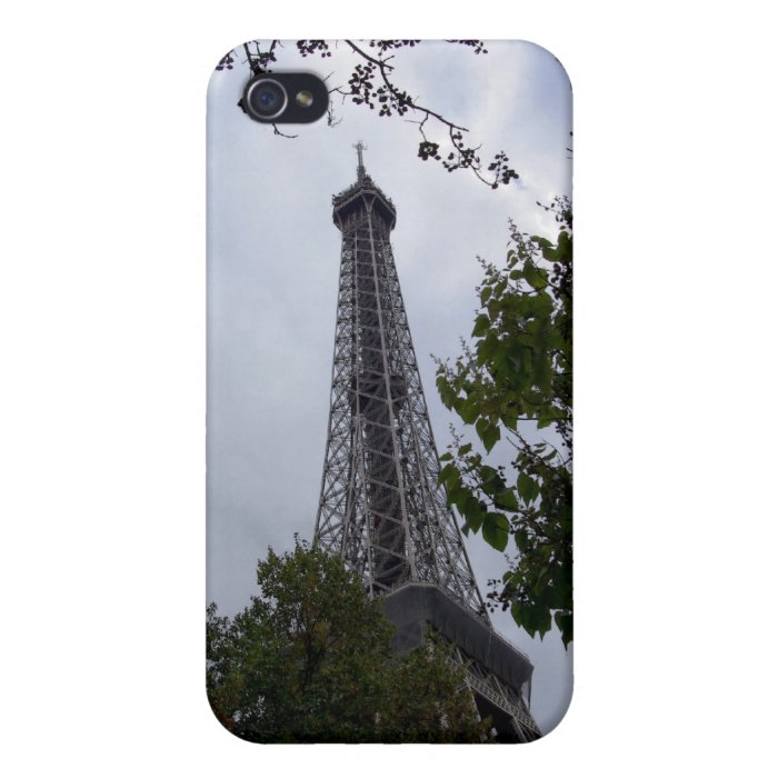 Eiffel Tower view between foliage Cover For iPhone 4