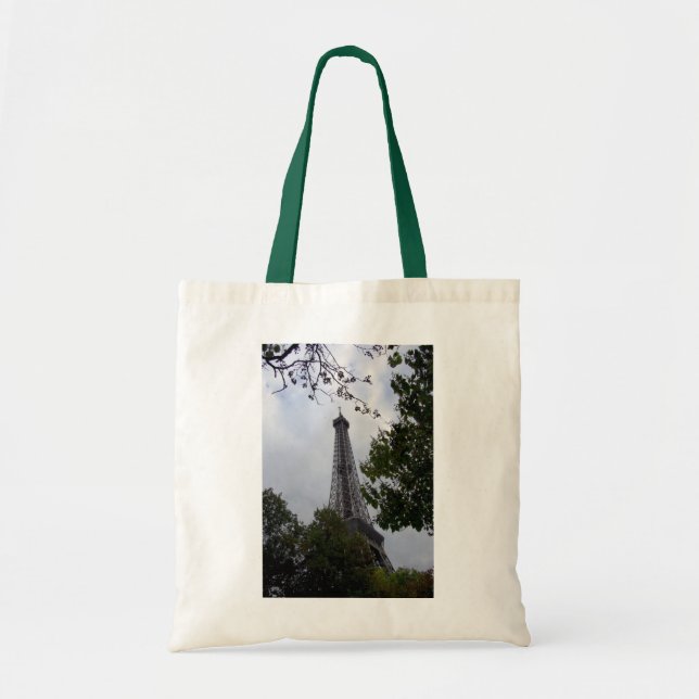 Eiffel Tower view between foliage Tote Bag (Front)