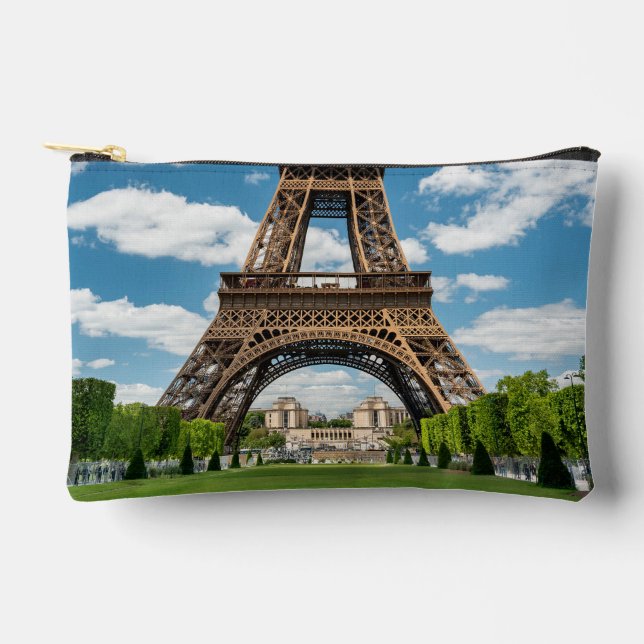 Eiffel Tower View from Champ de Mars Public Park Accessory Pouch (Front)