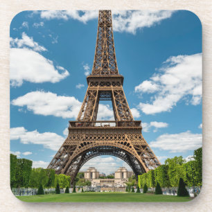 Eiffel Tower View from Champ de Mars Public Park Beverage Coaster