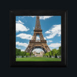 Eiffel Tower View from Champ de Mars Public Park Gift Box<br><div class="desc">Paris France Eiffel Tower seen from Champ de Mars park with green lawn and visitors under sunny sky</div>