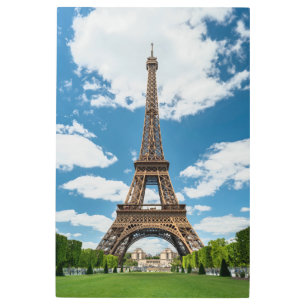 Eiffel Tower View from Champ de Mars Public Park Metal Print