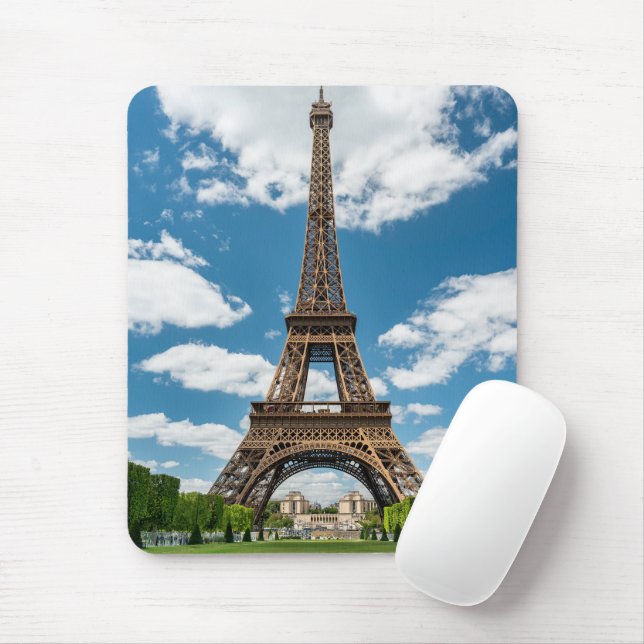 Eiffel Tower View from Champ de Mars Public Park Mouse Pad (With Mouse)