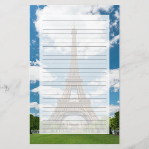 Eiffel Tower View from Champ de Mars Public Park Stationery