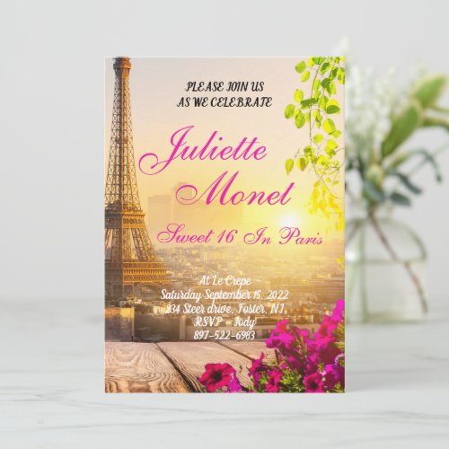 Eiffel Tower View Invitations