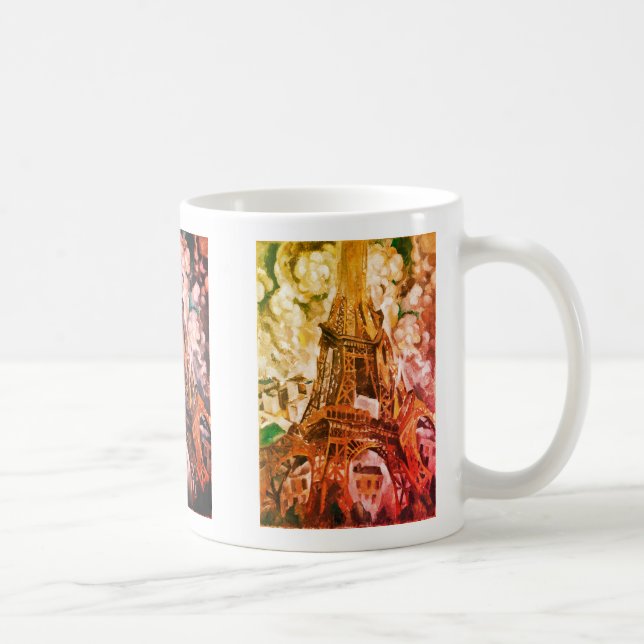 Eiffel Tower vintage art Coffee Mug (Right)