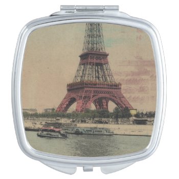Eiffel Tower Vintage French Compact  Mirror by kathysprettythings at Zazzle