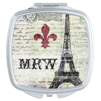 Eiffel Tower Vintage French Compact Vanity Mirror by kathysprettythings at Zazzle