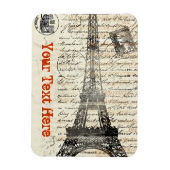 Eiffel Tower Vintage French Flexible Magnet by kathysprettythings at Zazzle