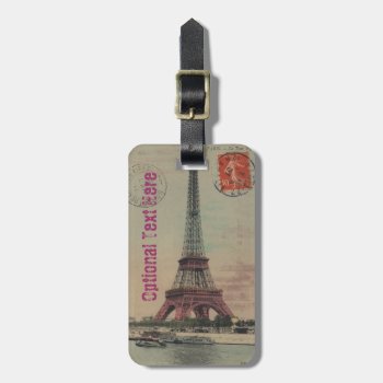 Eiffel Tower Vintage French Luggage Tag by kathysprettythings at Zazzle