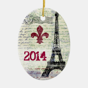 Eiffel Tower Vintage French Ornament