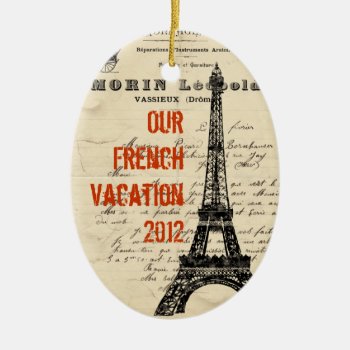 Eiffel Tower Vintage French Ornament by kathysprettythings at Zazzle