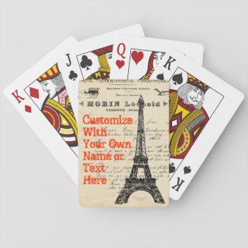 Eiffel Tower Vintage French Playing Cards by kathysprettythings at Zazzle