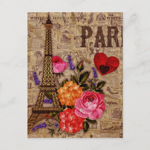 Eiffel Tower Vintage French Postcard
