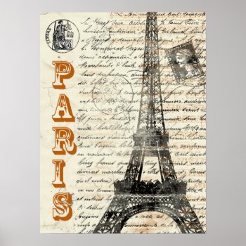 Eiffel Tower Vintage French Poster by kathysprettythings at Zazzle