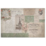 Eiffel Tower Vintage French Script Ephemera Floral Tissue Paper