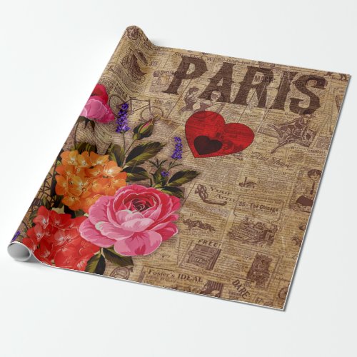 Eiffel Tower Vintage French Wrapping Paper