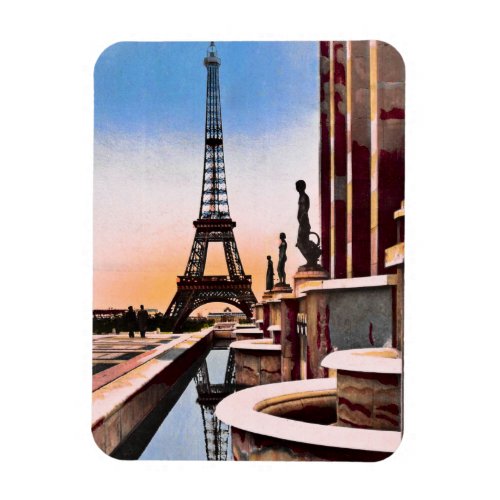 Eiffel Tower Vintage Hand Colored Birds Eye View P Magnet