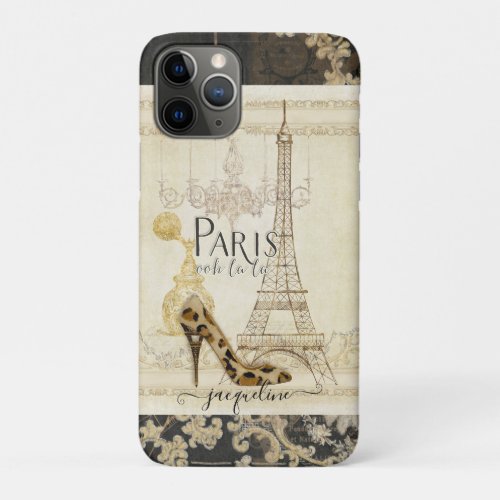 Eiffel Tower Vintage Paris Fashion Shoe Chandelier iPhone 11 Pro Case