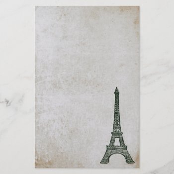Eiffel Tower Vintage Paris Parchment Retro Stained Stationery by camcguire at Zazzle