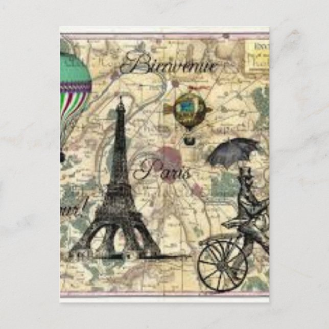 Eiffel Tower vintage Paris Postcard (Front)