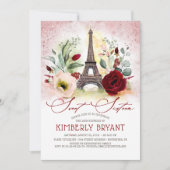 Eiffel Tower Vintage Paris Rose Gold Sweet Sixteen Invitation (Front)