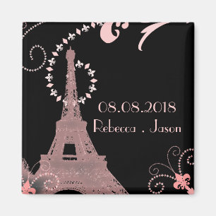 eiffel tower vintage paris save the date magnet