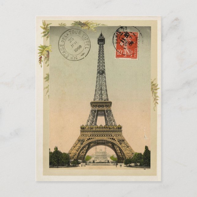 Eiffel Tower Vintage Reproduction Postcard (Front)
