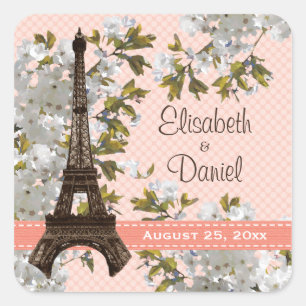 Eiffel Tower Wedding Favor Labels Stickers