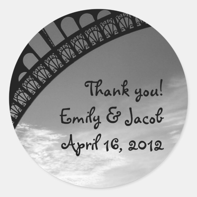 Eiffel Tower Wedding Favor Tags (Front)