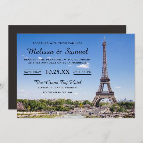 Eiffel Tower Wedding Invitation